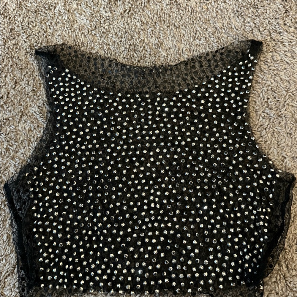 Black Studded Women's Top